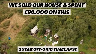 1 YEAR OFF GRID  Everything we build on our abandoned land  TIMELAPSE  Renovating a caravan park [upl. by Nyraf]