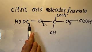 citric acid molecular formula  basic chemistry in Hindi  हिंदी में [upl. by Ardisj]