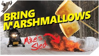 Snowmobile Catches on Fire  Bring Marshmallows  Quick SnowmoVlog and Lake Ride [upl. by Corina]