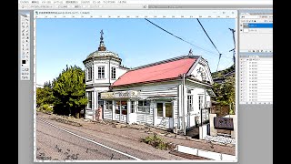 photoshopで写真をイラストに変える405。CG 合成写真 写真加工 インスタグラム イラストレーター フォトショップ photoshop コンピューターグラフィックス [upl. by Ahsimek]