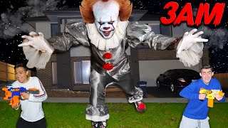 DO NOT Have A Nerf War With GIANT Pennywise AT 3AM [upl. by Nayab]