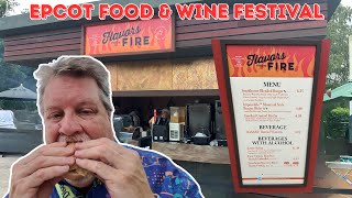 Trying foods from the Flavors From Fire booth at Epcots Food amp Wine Festival [upl. by Dao808]