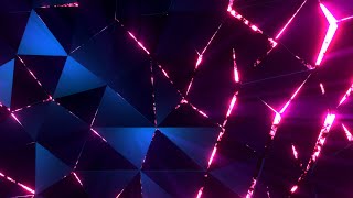 Geometric Bright Neon Triangular Background video  Footage  Screensaver [upl. by Akcirred]