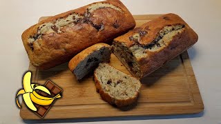 Banana Bread with Chocolate 🍌 🍫 Super Tasty and easy recipe  Chlebek Bananowy  Cooking with Emet [upl. by Tali]