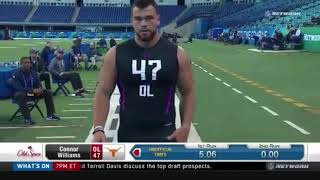 NFL Combine OT Connor Williams 40 Yard Dash [upl. by Aleinad109]