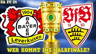 Leverkusen  VFB Stuttgart in FC 24 🏆 DFB POKAL Viertelfinale  Prognose amp Tipp ⚽ [upl. by Korella]