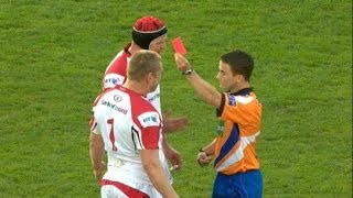 Straight Red Card For Tom Court  Ulster v Leinster 2nd May 2014 [upl. by Rrats]