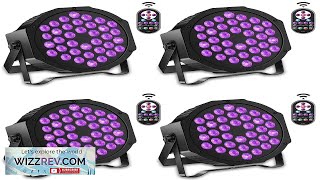 UKing 4PCS 36 LED Stage Flat Par Lighting 36W UV Blacklight RGB Review [upl. by Haras]