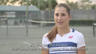 Belinda Bencic Takes the POWER CUSHION Egg Test [upl. by Nurav]