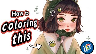 How to color this step by step on ibis Paint [upl. by Leavy]