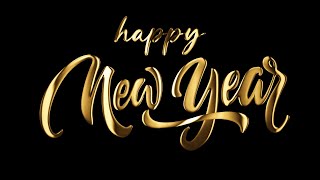 Happy New Year Gold Text Animation Green Screen and black screen No Copyright Video [upl. by Negyam]