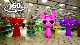 Incredibox Sprunki In Supermarket 360°  4K  VR  360 Video [upl. by Mcgee]