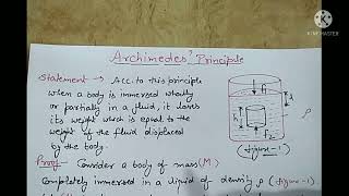 Archimedes principle Class11 Ch13 Thermal properties of matter [upl. by Ardie]