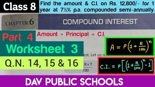 DAV class 8 maths chapter 6 worksheet 3 QN 14 15 amp 16 [upl. by Nyledaj]