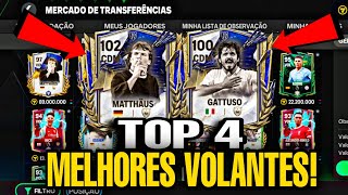 TOP 4 melhores VOLANTES 😏✅️ FC MOBILE 24 [upl. by Laina932]