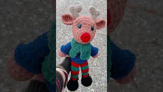 Rudolph The Red Nose Reindeer 🦌crochet fiberart handmade plush plushies stuffie christmas [upl. by Oibaf433]