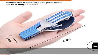 Hikenture Camping Utensils 4in1 Camping Cutlery Set Stainless Steel Spoon Fork Knife Combo Travel [upl. by Eruot512]