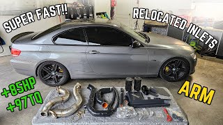 BMW 335i N54 gets ARM Relocated Inlets amp 3quot Downpipes Full Install amp Review [upl. by Nove]