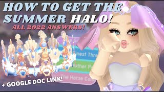 ALL SUMMER HALO 2022 FOUNTAIN ANSWERS  Royale High Roblox royalehigh [upl. by Egerton]