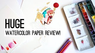 HUGE WATERCOLOR PAPER REVIEW [upl. by Ardnala747]