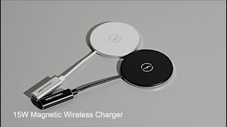 Magnetic Wireless Charger 15W Ultrathin Mirrored Surface Type 005M Black FGA [upl. by Anihs384]