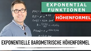 Was ist die Barometrische Höhenformel  Abnahmefunktion  Luftdruck berechnen Exponentialgleichung [upl. by Nodnarbal]