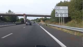 Autoroute driving in France  A84  St Aubin to Avranches [upl. by Nnaeirrac229]