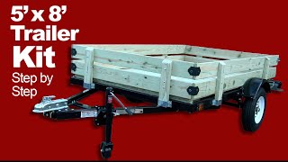 Building a Ironton 5 x 8 Utility Trailer Kit from Northern Tool [upl. by Anwahsed]