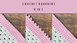 EASY crochet blanket borders for beginners [upl. by Boaten]