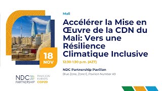 COP29 Accelerer la mise en oeuvre de la CDN du Mali  vers une resilience climatique inclusive [upl. by Goddord]