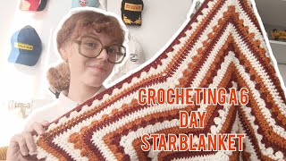 CROCHETING A BLANKET IN 6 DAYS as a beginner [upl. by Kumar]