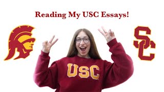 Reading My Accepted USC Essays  USC Supplements 2020  Tips and Advice  Zoe Simon [upl. by Zwiebel]