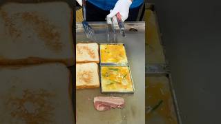 Bacon Ham Cheese Toast  Korean street food shortsvideo [upl. by Mcarthur]