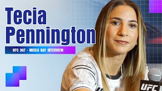 Tecia Pennington talks sharing UFC 307 fight card with wife Raquel Pennington [upl. by Ahsienak]