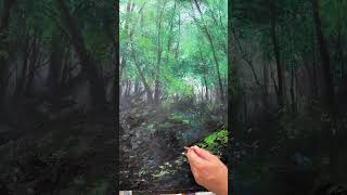 Jan zacząć malować krzewy na obrazie  dla początkujących painting art tutorial travel artist [upl. by Levram]