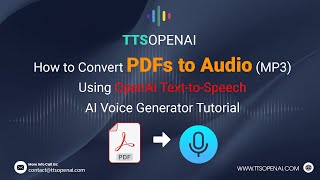 How to Convert PDFs to Audio  MP3  with OpenAI TexttoSpeech  Easy AI Voice Generator Guide [upl. by Iadrahs]