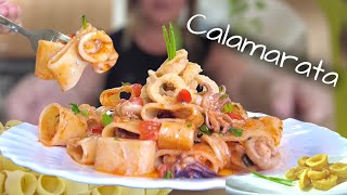 CALAMARATA Pasta con Calamari 🦑 Italian food [upl. by Eula]