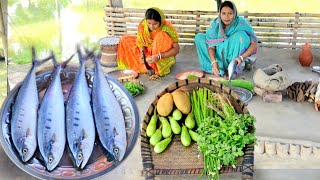 দাদু আজ প্রথমবার পিঁয়াজকলি দিয়ে সামুদ্রিক পারা মাছের রান্না খেলো সাথে চিংড়ি দিয়ে বেগুনের রেসিপি [upl. by Franckot]