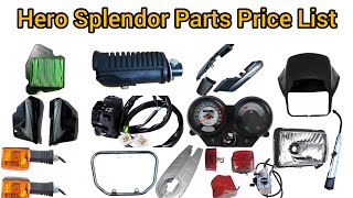 Hero Splendor Spare Parts Price List IndiaHero Splendor Parts Name 2024 [upl. by Stewart]