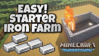 ⛏️Easy Starter Iron Farm for 121 Java minecraft [upl. by Eniawed]