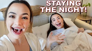 Spending the Night at My Twin Sisters New House  Merrell Twins [upl. by Kobe796]