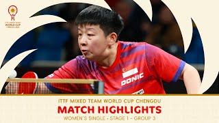 Zeng Jian vs Cheng HsienTzu  SGP vs TPE WS  Stage 1  ITTFWorldCup 2024 [upl. by Nedlog]