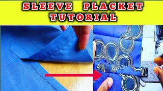 How to cut and sew SLEEVE PLACKETeasiest amp fastest method placketsewingtutorial sleeve [upl. by Mikah]