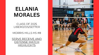 Ellania Morales CO 2025 LIBDSS Morris Hills HS 8 Serve Receive and Defense Match Highlights [upl. by Annayd]