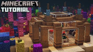 Minecraft Underwater Survival Base Tutorial How to Build [upl. by Anelehs660]