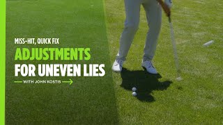 Greenside Chipping Techniques From Uneven Lies  Titleist Tips [upl. by Yliram]