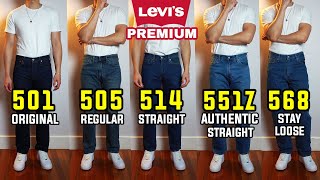 COMPLETE Guide To Levis Straight Fit Jeans 501 505 514 551Z 568 [upl. by Ayar304]