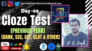 Cloze Test  SSC  Previous Year  Set  09  Competitive English  B K Singh [upl. by Namialus422]