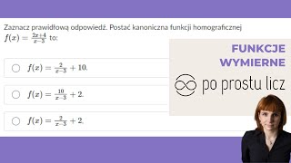 Postać kanoniczna funkcji homograficznej fx 2x4x3 Powtórka do sprawdzianu [upl. by Sardella128]