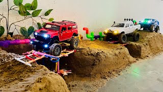 Rc Cars Toyota Hilux Wpl c641 Jeep wrangler Austar AX8560 Hummer H2 Mud Off Roading Test rc 4x4 [upl. by Barnum]